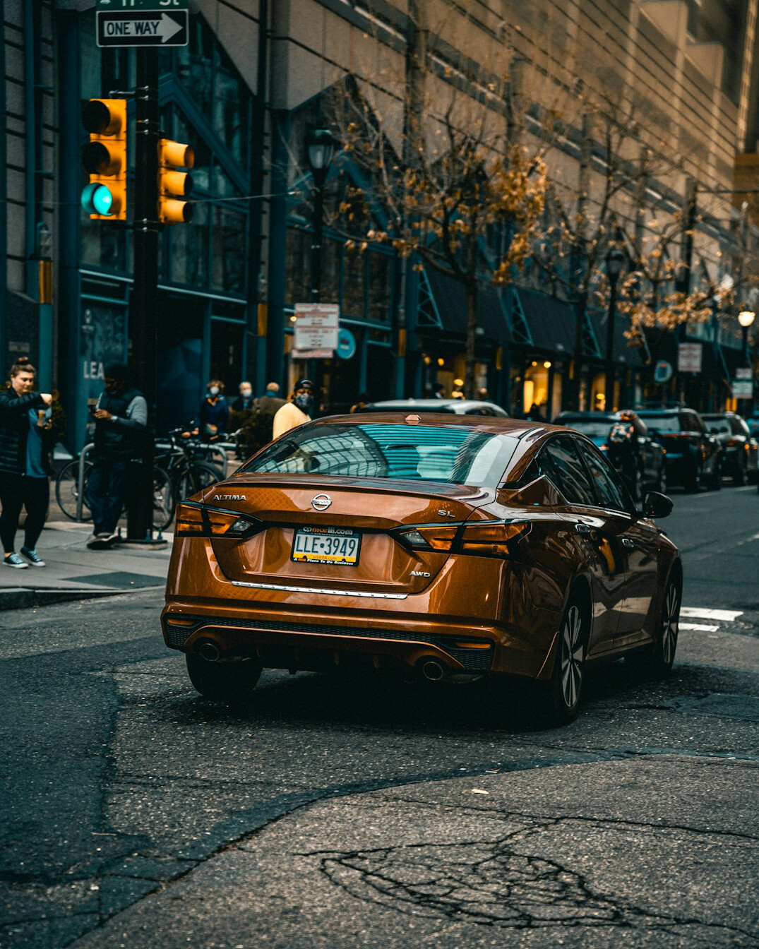 Sleek car parked in a city street