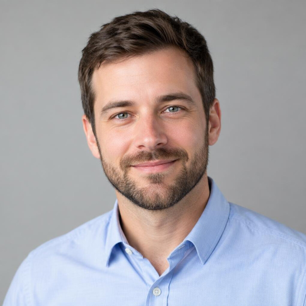Portrait of a smiling man with a short beard